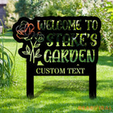 Welcome To My Garden Metal Stake Personalized Family Name Yard Sign Outdoor Door Garden Decor Garden Art Gift for