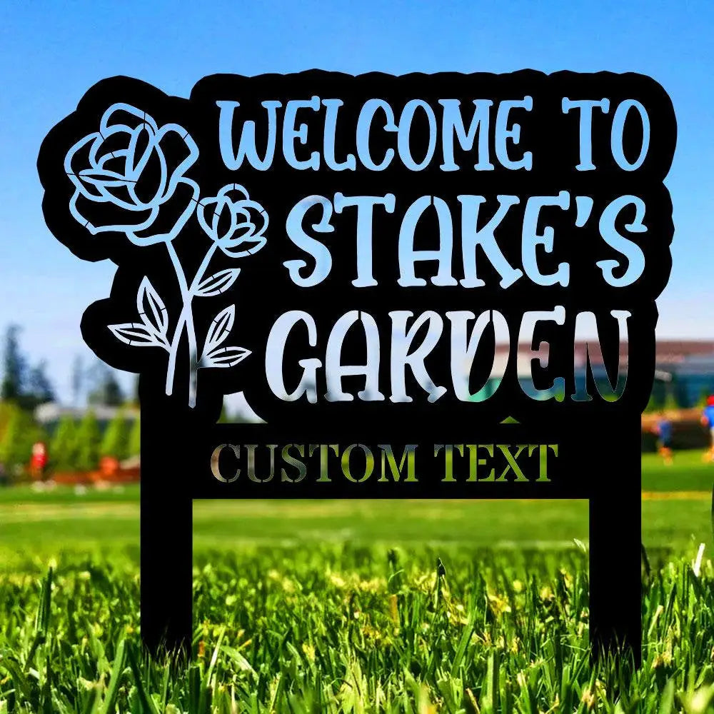 Welcome To My Garden Metal Stake Personalized Family Name Yard Sign Outdoor Door Garden Decor Garden Art Gift for