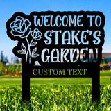 Welcome To My Garden Metal Stake Personalized Family Name Yard Sign Outdoor Door Garden Decor Garden Art Gift for