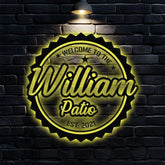 Welcome To Our Carter Patio Family Name Metal LED Sign - Custom Carter Patio Wall Hanging - Carter Patio Decor