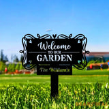 Welcome to our Garden Custom Metal Sign - Garden Decor - Garden Metal Sign With Love | Personalize Garden Metal Sign
