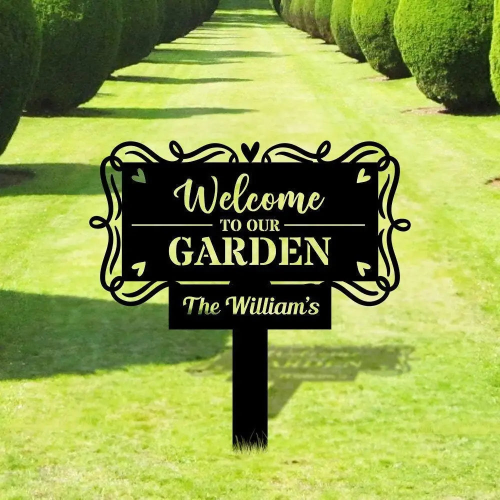 Welcome to our Garden Custom Metal Sign - Garden Decor - Garden Metal Sign With Love | Personalize Garden Metal Sign