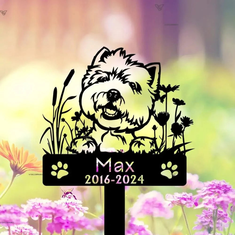 West Highland White Terriers Dog Memorial Stake - Dog Metal Stake - Pet Memorial Gift - Sympathy Sign | GearViral