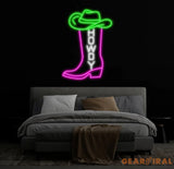 Western Cowboy Boot Neon Sign Custom Howdy LED Light Rustic Country Bar Wall Decor Personalized Neon Art for Western