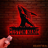 Whale Metal Wall Art with Led Lights Large Blue Whale Home Decor Ocean-Themed Nautical Wall Art Whale Metal Sign for