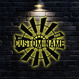 Wild Mill Family Name Metal Sign with LED Lights Personalized Family Name Metal Sign Family Wall Decor Wall Art