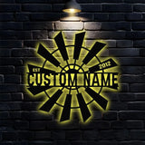 Wild Mill Family Name Metal Sign with LED Lights Personalized Family Name Metal Sign Family Wall Decor Wall Art