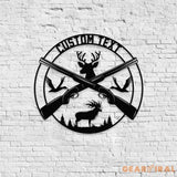 Wildernes Hunter Metal Sign Personalized Family Name Led Metal Sign Outdoor Door Decor Hunting Wall Art Perfect Gift