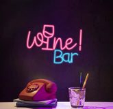 Wine Neon Sign Custom Neon Sign Wine Lover Art Decor Wine Wall Decor Bar Decor Cheers Neon Sign Bar backdrop Party