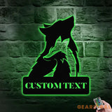 Wolf Metal Sign Custom Couple Wolf Sign Personalized Family Name Sign Outdoor Door Decor Personalized Wall Art Gift for