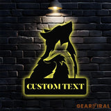 Wolf Metal Sign Custom Couple Wolf Sign Personalized Family Name Sign Outdoor Door Decor Personalized Wall Art Gift for