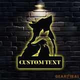 Wolf Metal Sign Custom Couple Wolf Sign Personalized Family Name Sign Outdoor Door Decor Personalized Wall Art Gift for