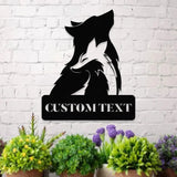 Wolf Metal Sign Custom Couple Wolf Sign Personalized Family Name Sign Outdoor Door Decor Personalized Wall Art Gift for