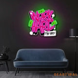Work Hard Play Hard Neon Sign x Acrylic Artwork