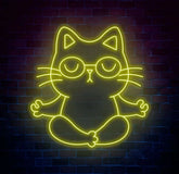 Zen Cat Neon Sign - Meditating Cat Custom Wall Light Perfect for Yoga Studios Home Decor and Calming Spaces Christmas