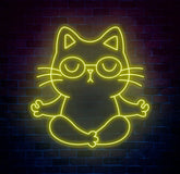 Zen Cat Neon Sign - Meditating Cat Custom Wall Light Perfect for Yoga Studios Home Decor and Calming Spaces Christmas