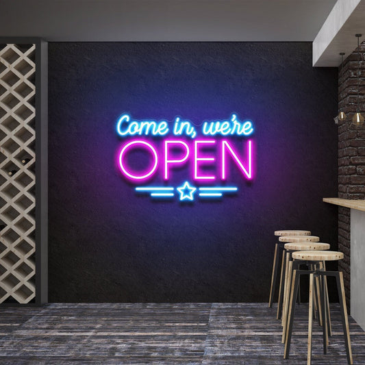 Light Up Your Space with a Neon “OPEN” Sign