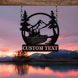 Personalized Boat Lake House Metal Sign with Led Light, Metal Outdoor Decor, Lake Beach House Decor, Custom Boat Gift,, River House Sign