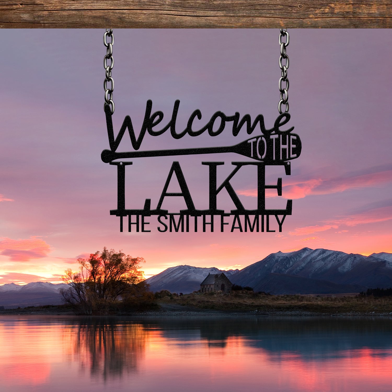 Personalized Welcome to Our Lake House Sign, Metal Lake House Sign, Lake Name, Family Name Sign for Lake House, Personalized Name Sign