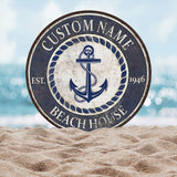 Personalized Retro Anchor Metal Sign, Anchor Name Sign, Metal Anchor Sign, Beach House Sign, Metal Family Name Sign, Nautical Decor