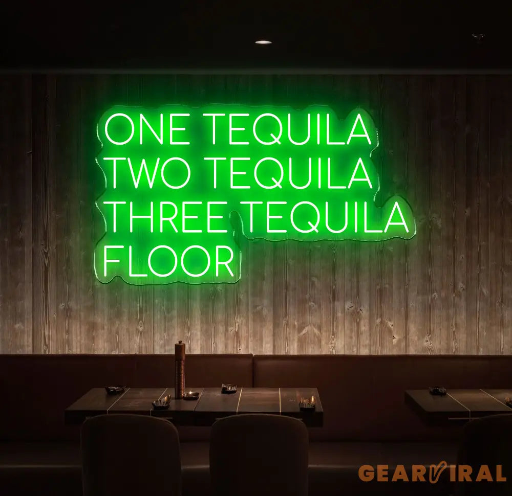 1 Tequila 2 Tequila 3 Tequila Floor Neon Sign - Custom LED Tequila Bar Decor Fun Neon Light for Home Bar or Restaurant
