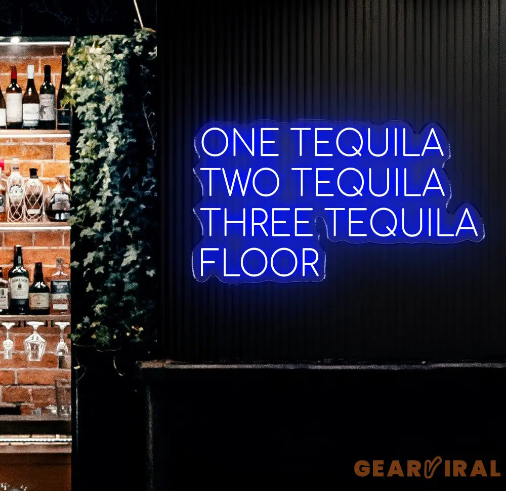 1 Tequila 2 Tequila 3 Tequila Floor Neon Sign - Custom LED Tequila Bar Decor Fun Neon Light for Home Bar or Restaurant