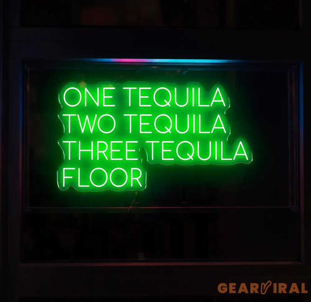 1 Tequila 2 Tequila 3 Tequila Floor Neon Sign - Custom LED Tequila Bar Decor Fun Neon Light for Home Bar or Restaurant