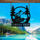 Personalized Boat Lake House Metal Sign with Led Light, Metal Outdoor Decor, Lake Beach House Decor, Custom Boat Gift,, River House Sign