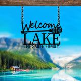 Personalized Welcome to Our Lake House Sign, Metal Lake House Sign, Lake Name, Family Name Sign for Lake House, Personalized Name Sign
