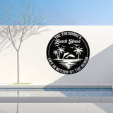 Custom Dolphin Beach Decor, Nautical Decor, Lake House Decor, Personalized Dolphin Metal Signs, Metal Coastal Decor, Outdoor Sign