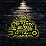 24/7 The Garage Monogram Metal Sign Personalized Family Name Led Metal Sign Outdoor Door Decor Address Wall Art