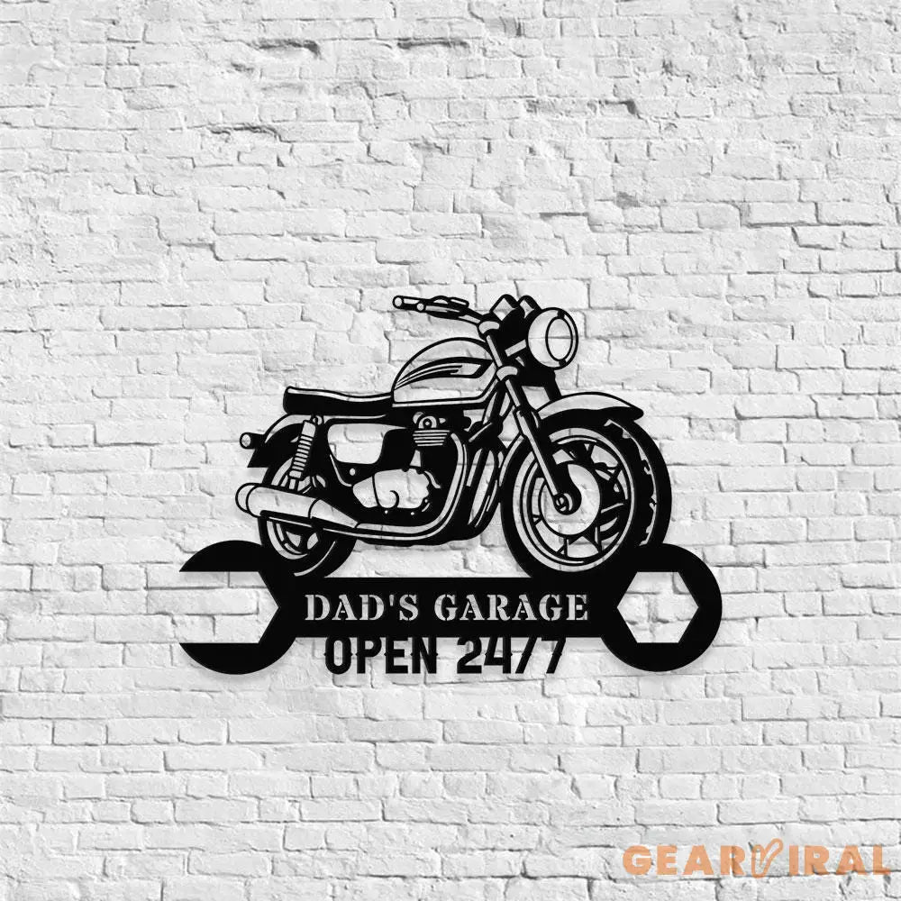 24/7 The Garage Monogram Metal Sign Personalized Family Name Led Metal Sign Outdoor Door Decor Address Wall Art