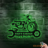 24/7 The Garage Monogram Metal Sign Personalized Family Name Led Metal Sign Outdoor Door Decor Address Wall Art