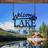 Personalized Welcome to Our Lake House Sign, Metal Lake House Sign, Lake Name, Family Name Sign for Lake House, Personalized Name Sign