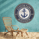 Personalized Retro Anchor Metal Sign, Anchor Name Sign, Metal Anchor Sign, Beach House Sign, Metal Family Name Sign, Nautical Decor