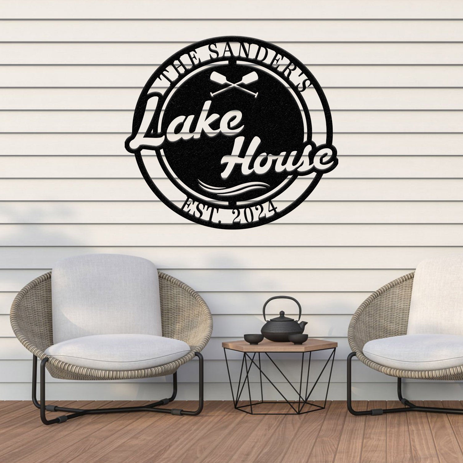 Personalized Lakehouse Sign, Family Lake House Sign, Lakehouse Gift, Lakehouse Decor, Custom Family Name Sign, Outdoor Metal Sign