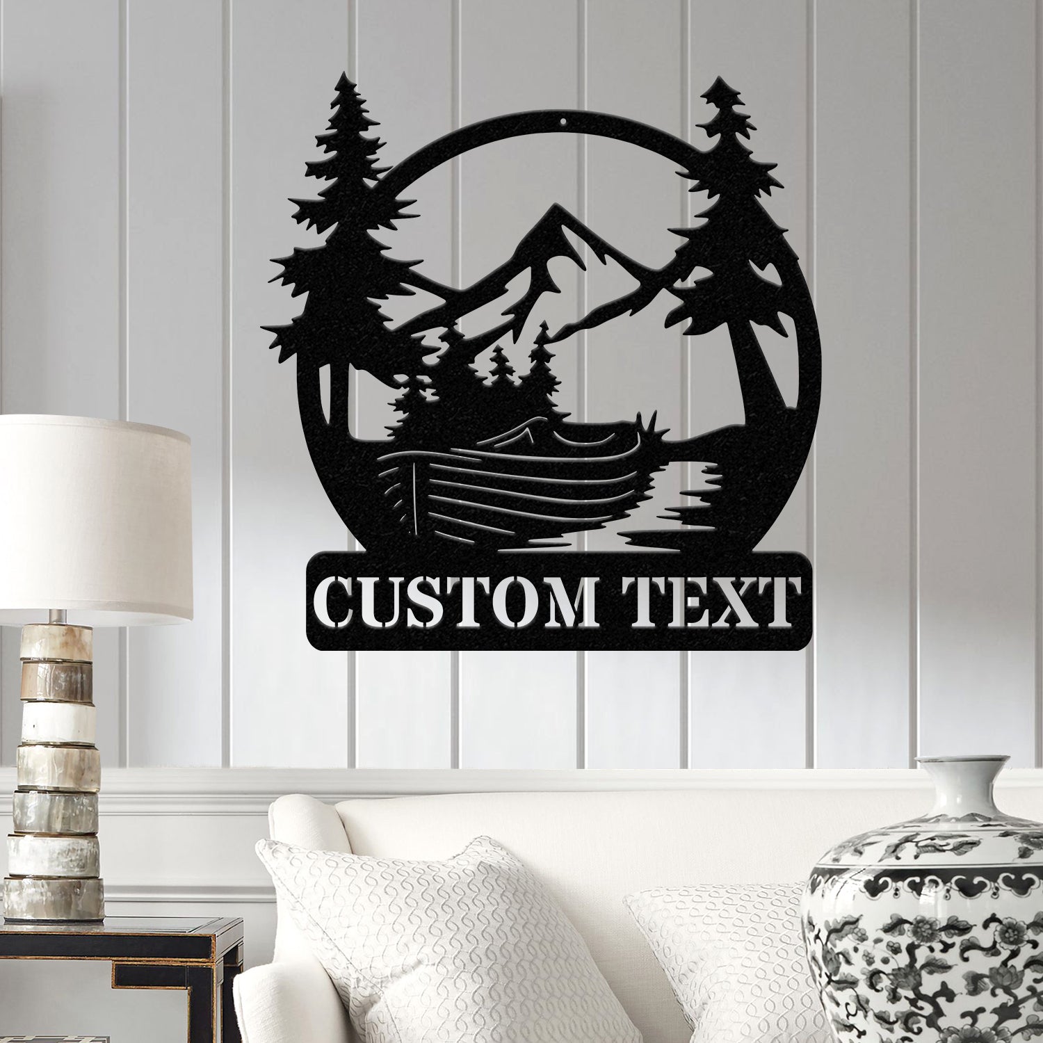 Personalized Boat Lake House Metal Sign with Led Light, Metal Outdoor Decor, Lake Beach House Decor, Custom Boat Gift,, River House Sign