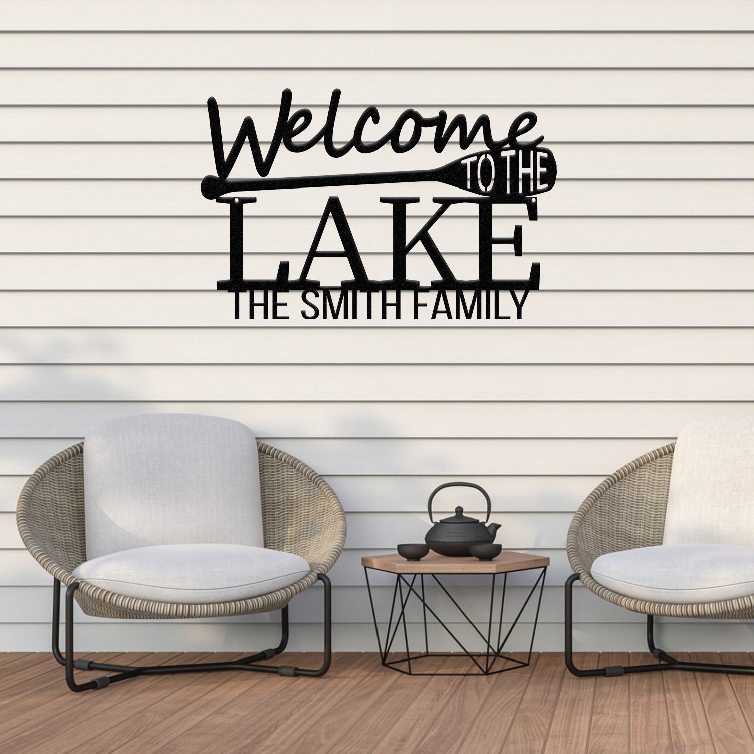 Personalized Welcome to Our Lake House Sign, Metal Lake House Sign, Lake Name, Family Name Sign for Lake House, Personalized Name Sign