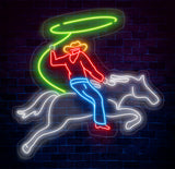 Custom Rodeo Neon Light - Cowboy Riding Horse LED Sign, Bedroom Neon Lights, Wall Decor, Horse Neon Light for Home or Bar