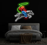 Custom Rodeo Neon Light - Cowboy Riding Horse LED Sign, Bedroom Neon Lights, Wall Decor, Horse Neon Light for Home or Bar