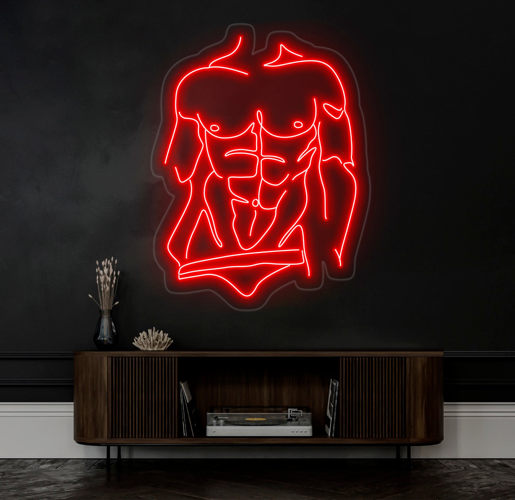 Man Neon Sign - Masculine Wall Art for Bedroom, Man Body LED Wall Decor, Custom Neon Sign, Modern Man Art for Home or Office, Bed Room Decor