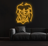 Man Neon Sign - Masculine Wall Art for Bedroom, Man Body LED Wall Decor, Custom Neon Sign, Modern Man Art for Home or Office, Bed Room Decor