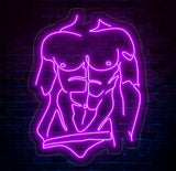 Man Neon Sign - Masculine Wall Art for Bedroom, Man Body LED Wall Decor, Custom Neon Sign, Modern Man Art for Home or Office, Bed Room Decor