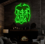 Man Neon Sign - Masculine Wall Art for Bedroom, Man Body LED Wall Decor, Custom Neon Sign, Modern Man Art for Home or Office, Bed Room Decor