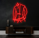 Man Neon Sign - Masculine Wall Art for Bedroom, Man Body LED Wall Decor, Custom Neon Sign, Modern Man Art for Home or Office, Bed Room Decor