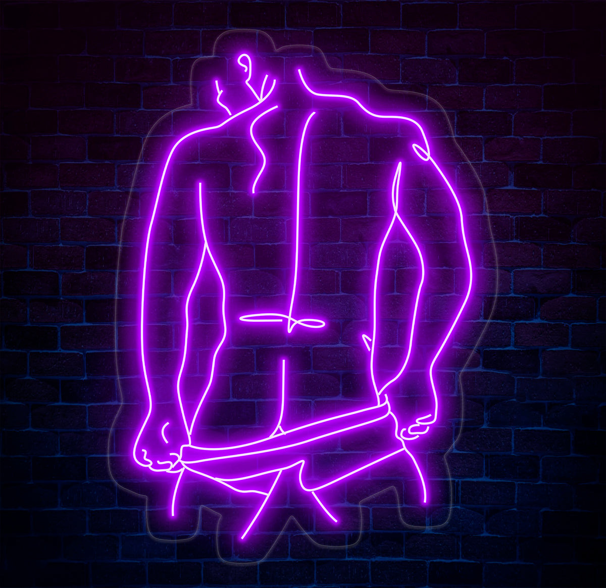 Man Neon Sign - Masculine Wall Art for Bedroom, Man Body LED Wall Decor, Custom Neon Sign, Modern Man Art for Home or Office, Bed Room Decor