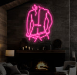Man Neon Sign - Masculine Wall Art for Bedroom, Man Body LED Wall Decor, Custom Neon Sign, Modern Man Art for Home or Office, Bed Room Decor