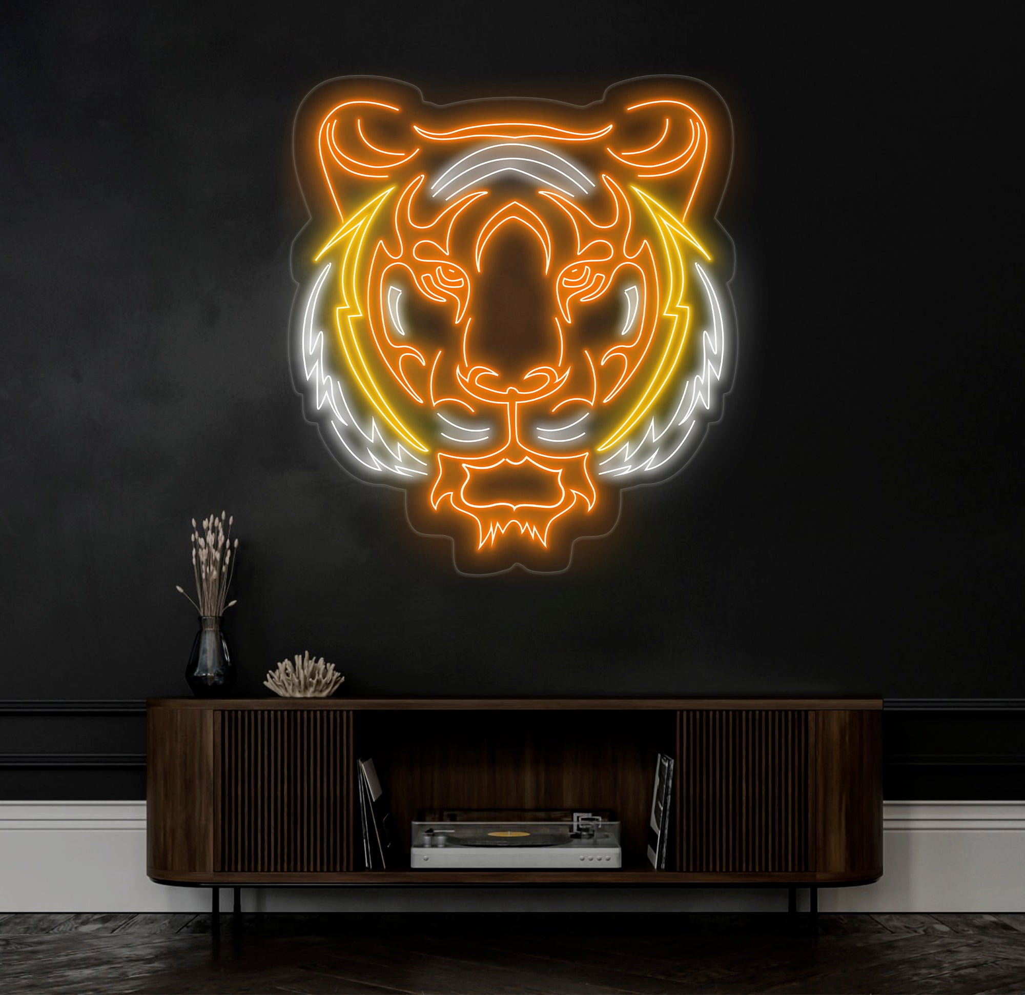 Tiger Head Neon Sign - LED Tiger Light for Animal Wall Decor, Man Cave & Home Decor, Wildlife Gift, Custom Tiger Neon Art