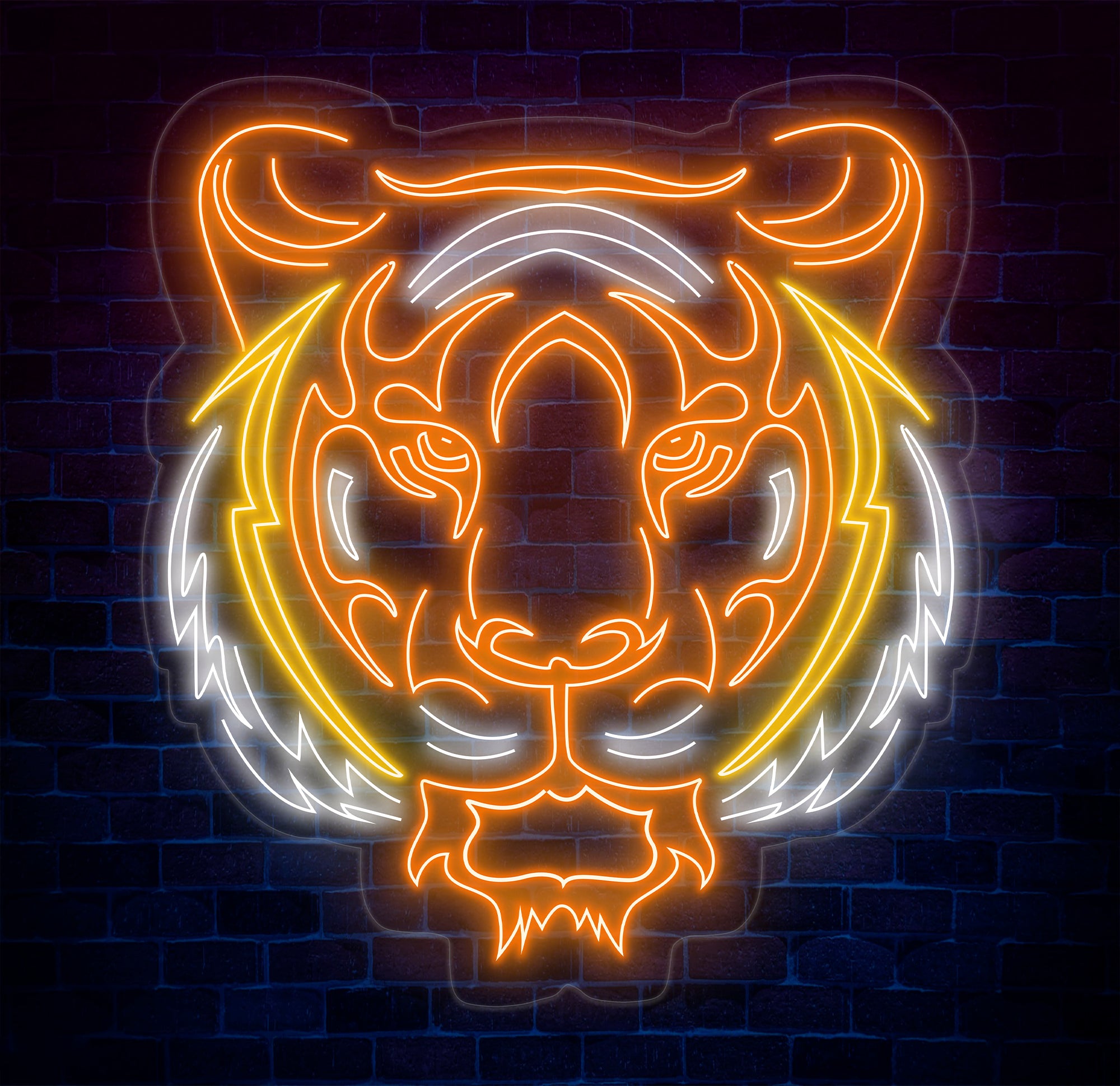 Tiger Head Neon Sign - LED Tiger Light for Animal Wall Decor, Man Cave & Home Decor, Wildlife Gift, Custom Tiger Neon Art