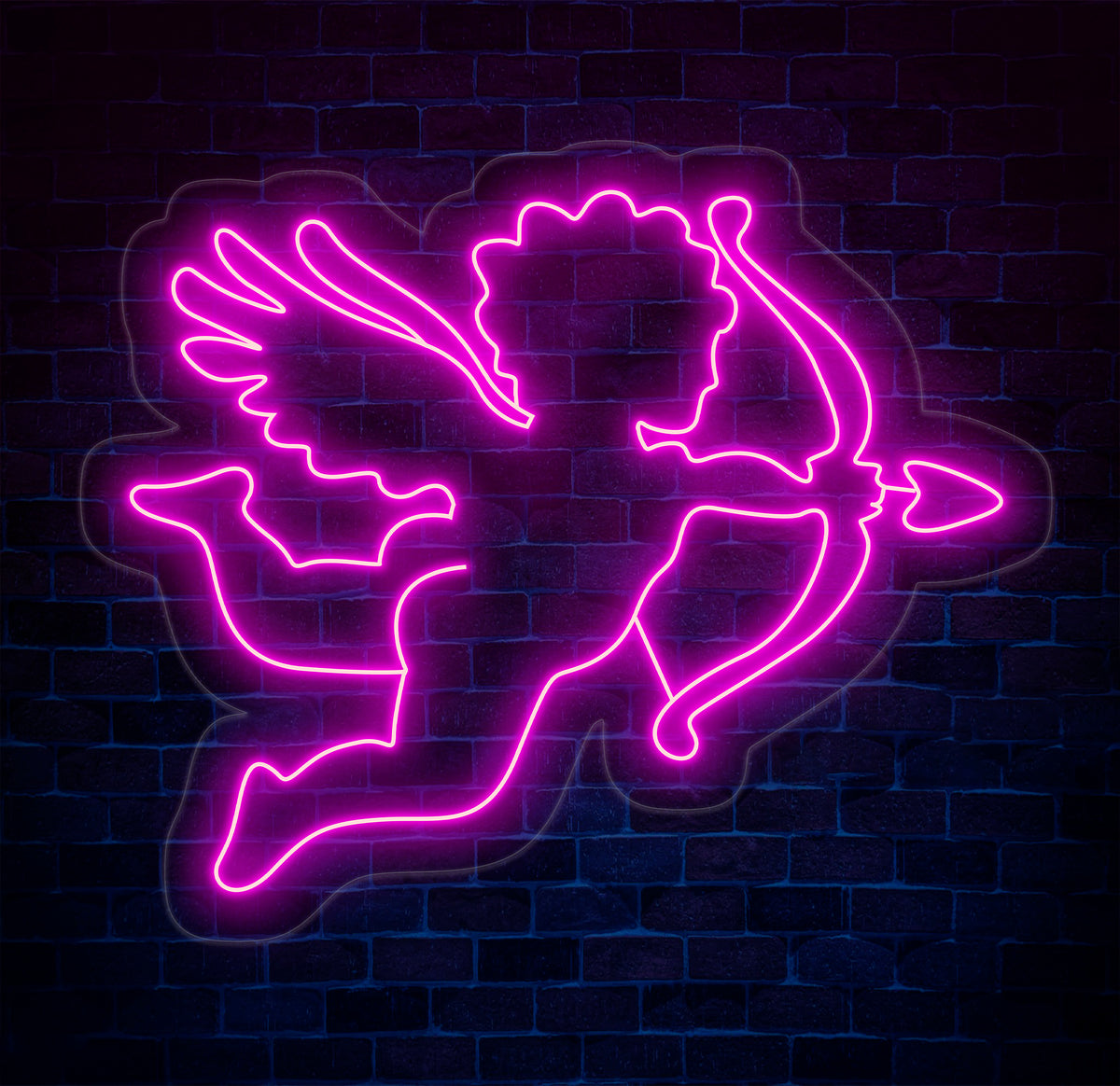 Cupid Neon Sign - LED Angel with Bow and Arrow, Valentine’s Day Decor, Cupid LED Light, Personalized Gift for Romantic Room Wall Decor